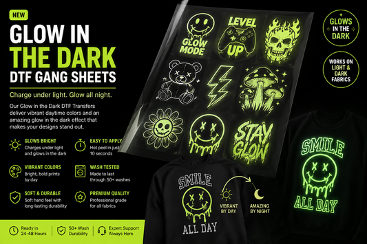 Glow in the Dark DTF Gang Sheets